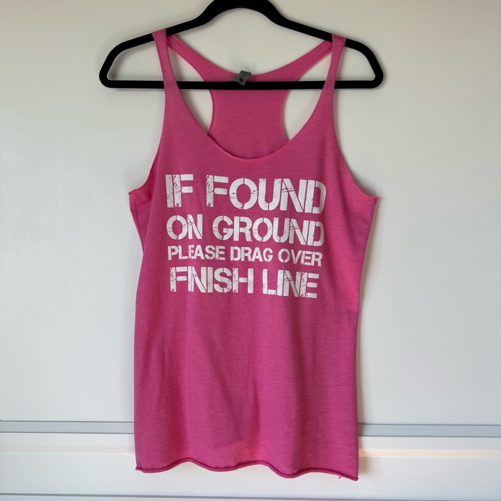 Next Level‎ Apparel Pink Racerback Tank Women's Size Large 5k Warrior Mud Run
